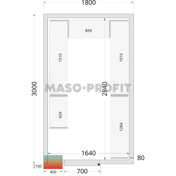 Tefcold Panely ke stavebnicovým boxům 80 mm CR 180x300x220
