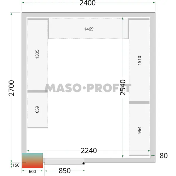 Tefcold Panely ke stavebnicovým boxům 80 mm CR 240x270x220 WD