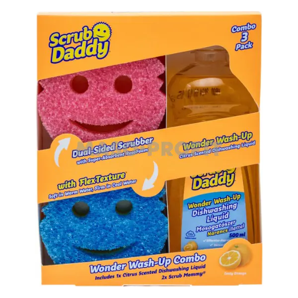 Scrub Daddy Set 2ks houbiček Scrub Mommy + Prostředek na mytí nádobí 500 ml