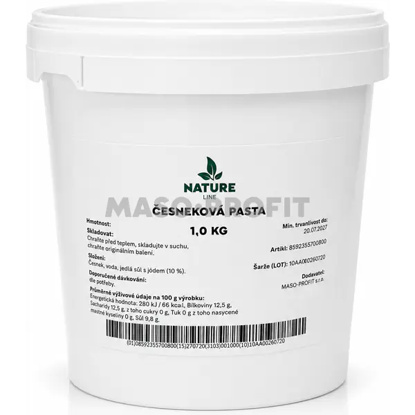 Nature line Česneková pasta 90% + 10% soli 1 kg