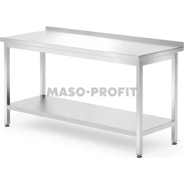 HENDI Stůl nástěnný s policí – přišroubovaný, Profi Line, 1600x700x850mm