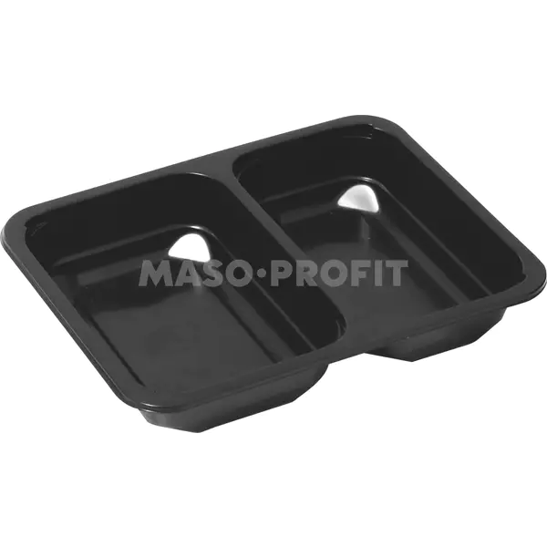 Zatavovací miska 227x178x50 2-dílná černá rovná přep. (500ks)