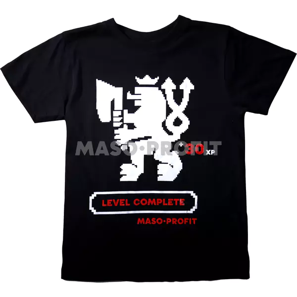 MASO-PROFIT Tričko černé - Level complete (S)