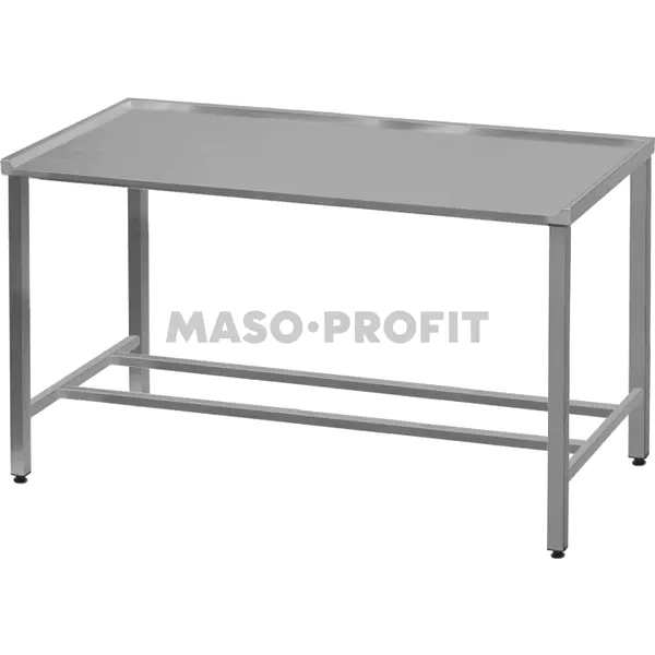 Nerezový stůl uzenářský s lemem na 3 stranách 1800x850x850mm